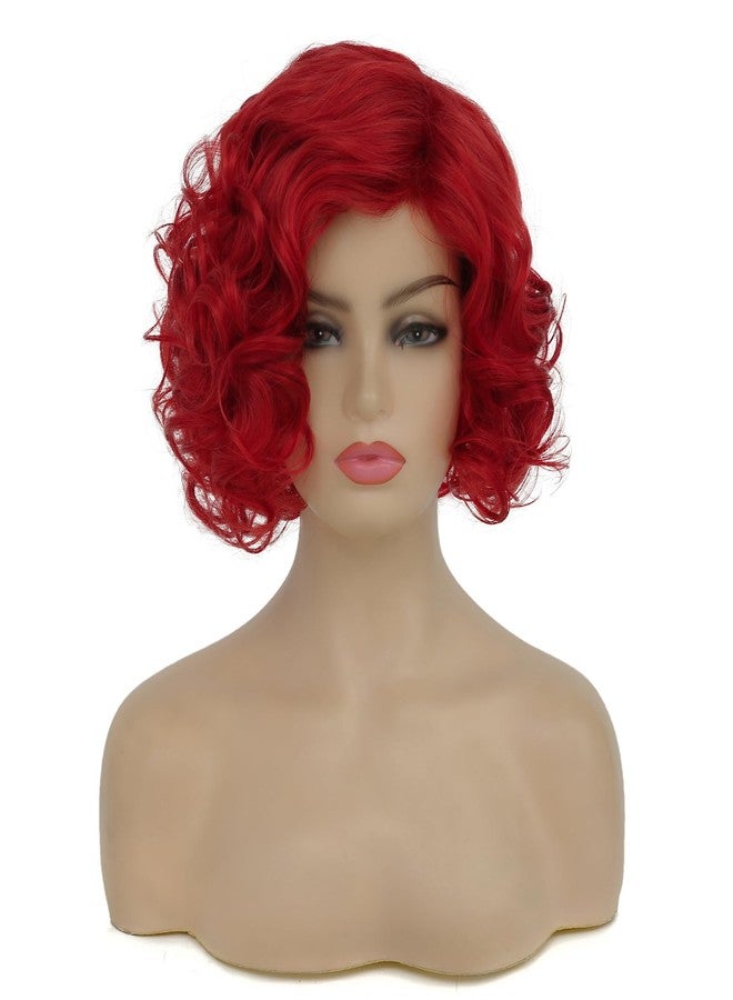 Dsimeig Short Curly Wavy Red Wigs for Women Synthetic Natural Hair Wig Halloween Costume Cosplay - Image 2